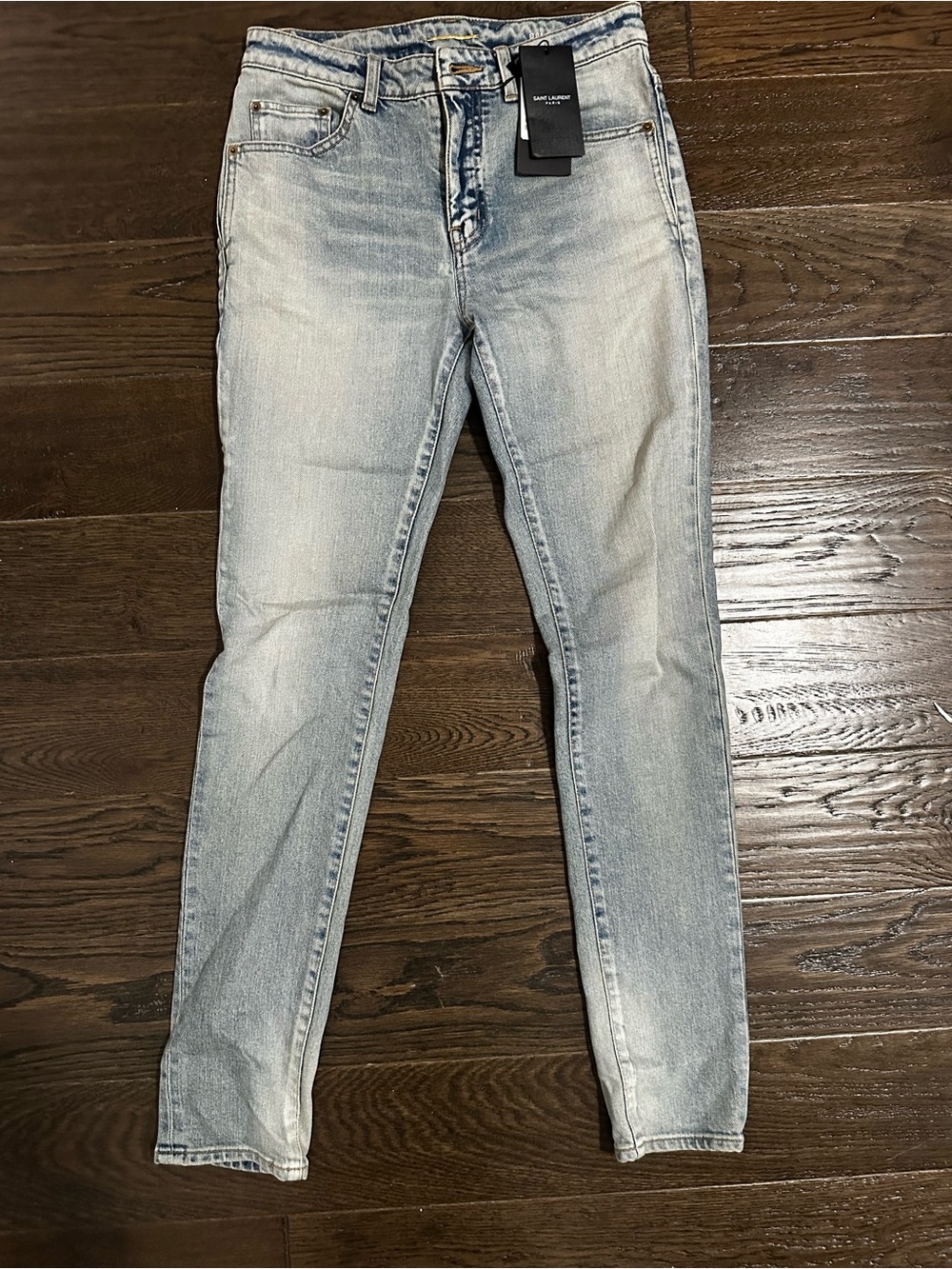 Saint Laurent Washed Blue Slim Jeans